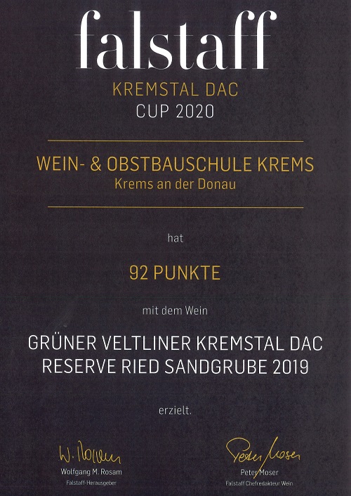 Grüner Veltliner Kremstal DAC
Reserve Ried Sandgrube 2019